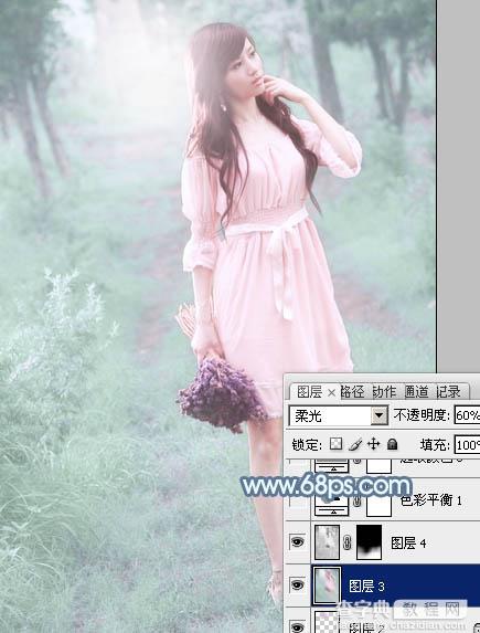 Photoshop将外景美女调制出唯美梦幻的淡青色39