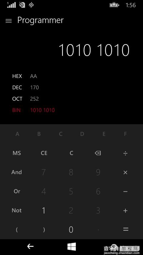 win10手机版的计算器都长啥样?增加程序员模式5