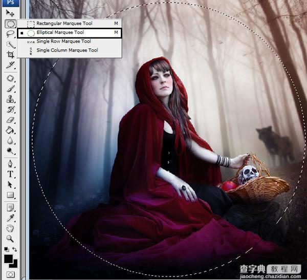 PhotoShop合成制作迷雾森林中的小红帽巫女场景教程73