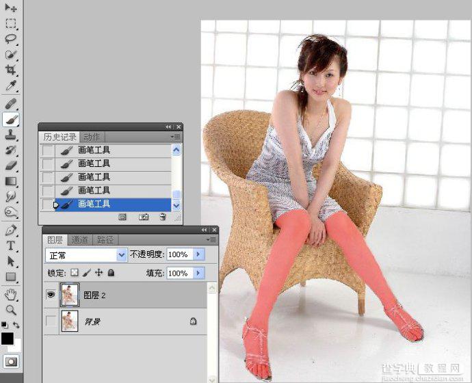 Photoshop为美女腿部拉长修饰教程26