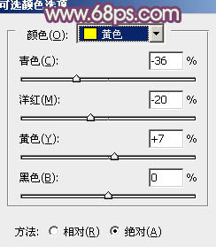 Photoshop将草原人物图片调制出小清新的黄蓝色17