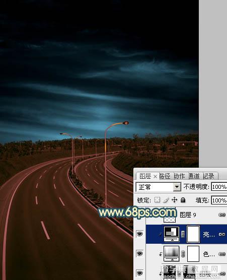 Photoshop为公路图片渲染出漂亮的夜景灯光效果18