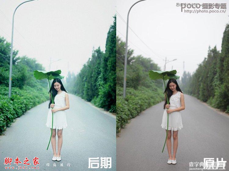 Photoshop将手持荷叶美女调制出清新色调5