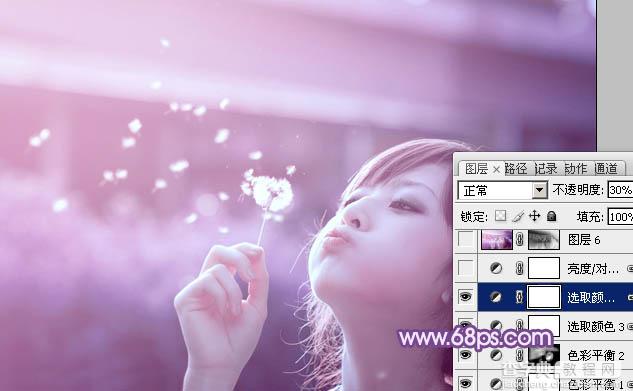 photoshop利用通道替换将外景美女调制出唯美的淡紫色33