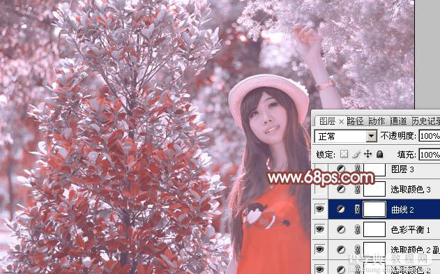 photoshop利用通道替换打造出唯美的淡调紫红色外景人物24