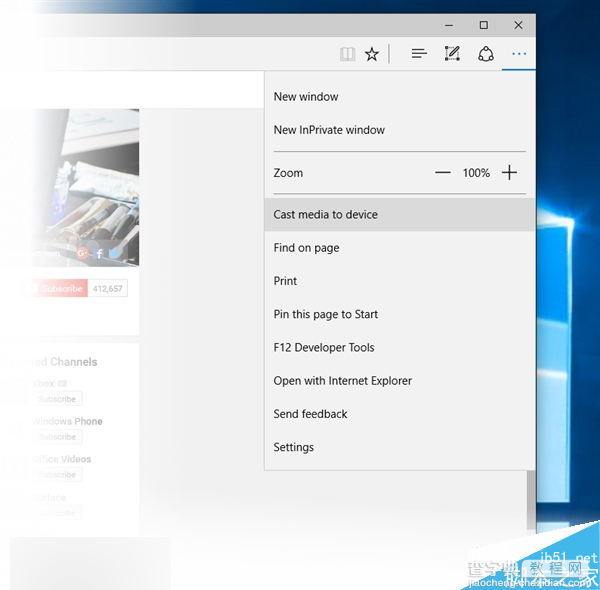 Win10桌面版Buid 10576更新:Edge新增多媒体投影功能2