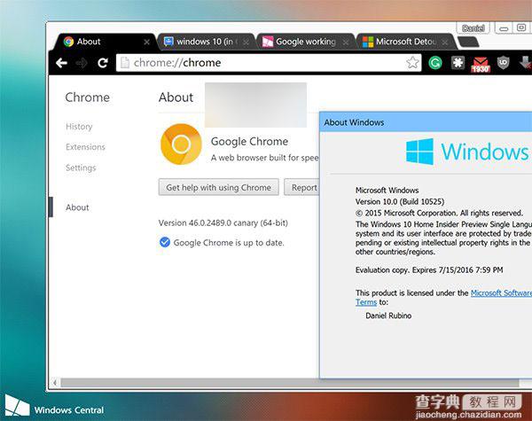 谷歌Chrome浏览器64位在Win10预览版10525中将修复崩溃1