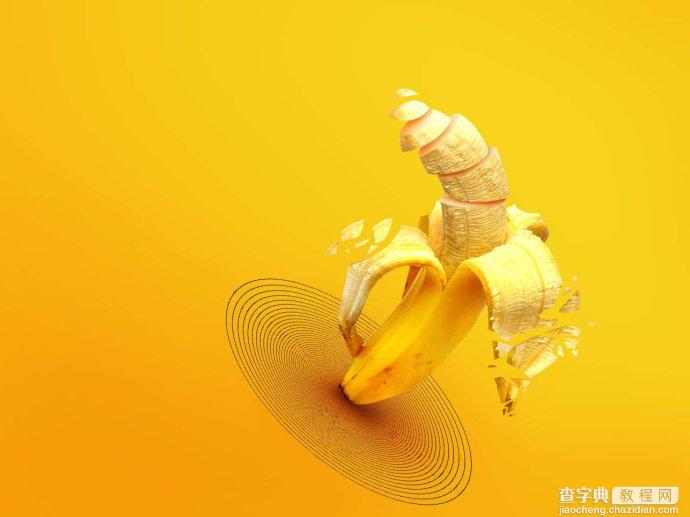 Photoshop设计制作出黄色风格的香蕉桌面壁纸9