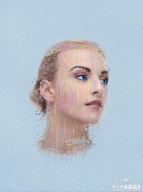 Photoshop将美女头像转为抽象油画效果34