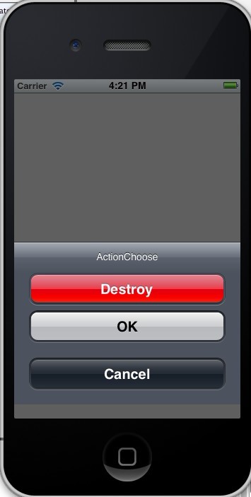 iOS中的表单按钮选项UIActionSheet常用方法整理1