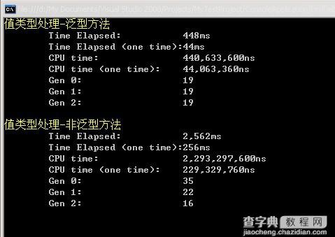 C#泛型与非泛型性能比较的实例1