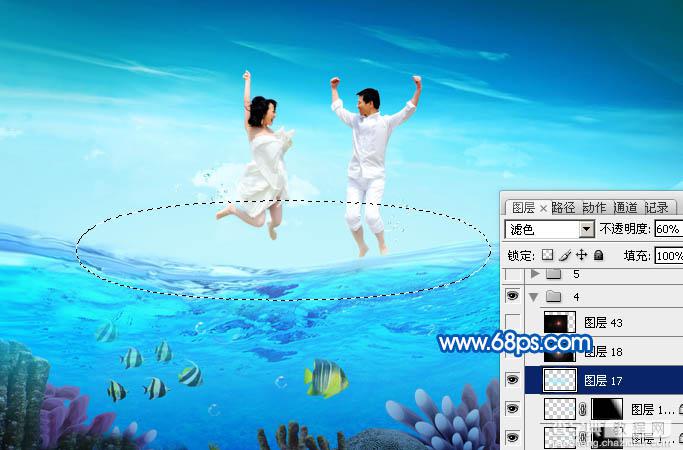 Photoshop打造在海面跳跃的清爽夏季海景婚片23