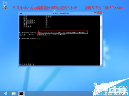 利用命令查看WIN8系统无线网络配置及删除技巧的图文教程6