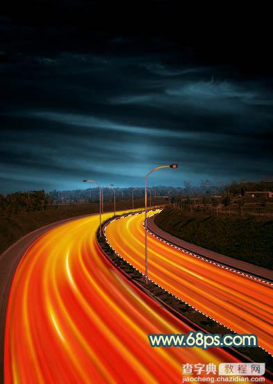 Photoshop为公路图片渲染出漂亮的夜景灯光效果28