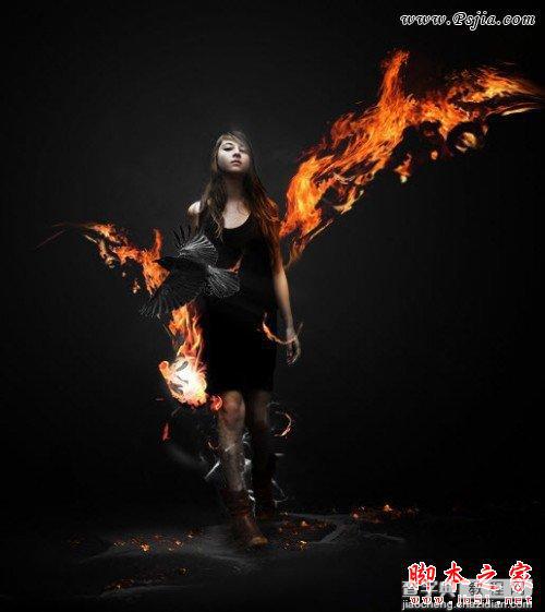 photoshop合成超炫的火焰美女壁纸43