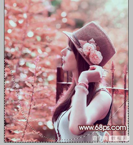 Photoshop打造甜美的粉红色秋季美女效果37
