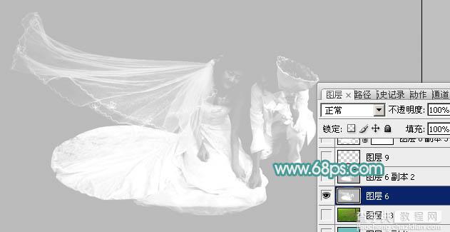 photoshop利用通道及抽出滤镜抠出飘逸的半透明婚纱10