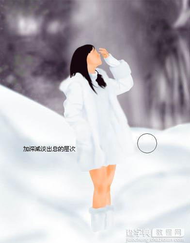 PS鼠绘唯美的雪景美女3