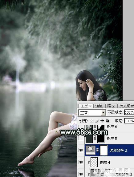 Photoshop调制出柔美的古典暗绿色水景人物图片34