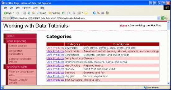 在ASP.NET 2.0中操作数据之六十：创建一个自定义的Database-Driven Site Map Provider7