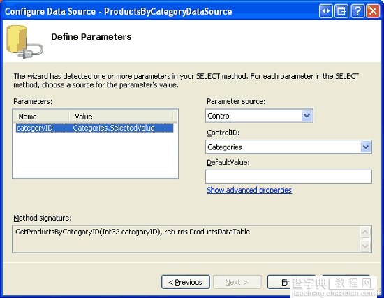 在ASP.NET 2.0中操作数据之六十六：在TableAdapters中使用现有的存储过程11