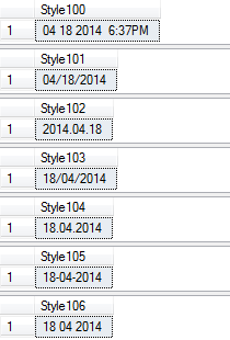 Sql中将datetime转换成字符串的方法(CONVERT)4