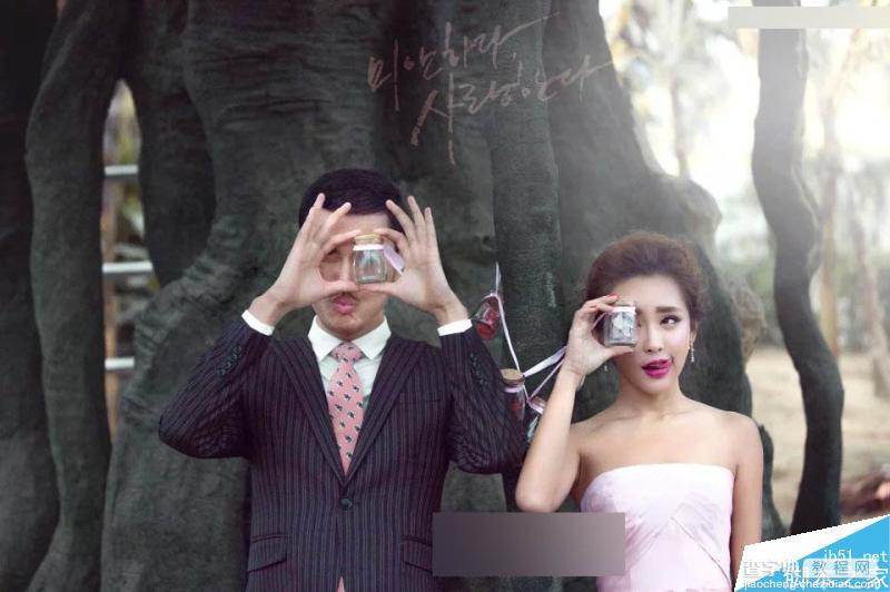 Photoshop给严重曝光不足的婚纱照片调出韩式简约效果1