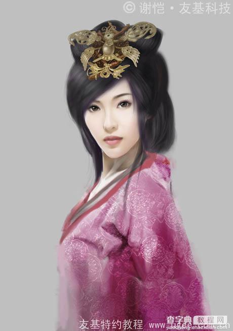 photoshop鼠绘华丽的古典美女插画11