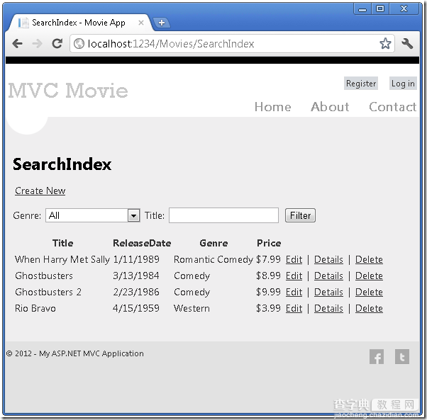 ASP.NET MVC4入门教程（九）：查询详细信息和删除记录1