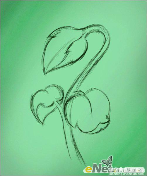 Photoshop手绘制青翠欲滴的绿色植物3