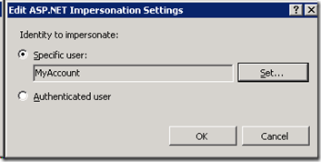 Win2008 server + IIS7 设置身份模拟(ASP.NET impersonation)3