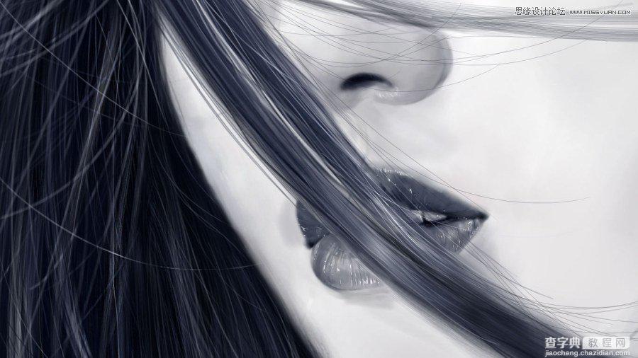 Photoshop鼠绘美丽的黑白CG少女教程12