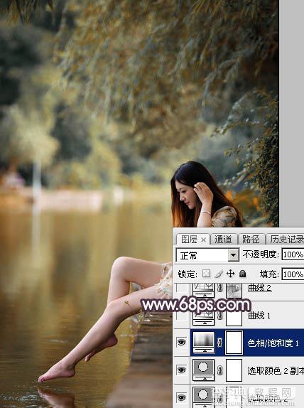 Photoshop为水景美女图片打造出高对比的暖色特效14