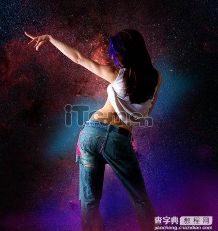 Photoshop 合成绚丽梦幻的星光美女17