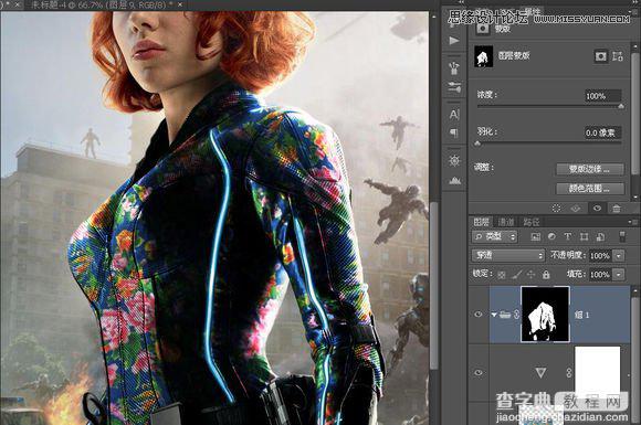 使用Photoshop给黑寡妇外套添加的花纹效果11