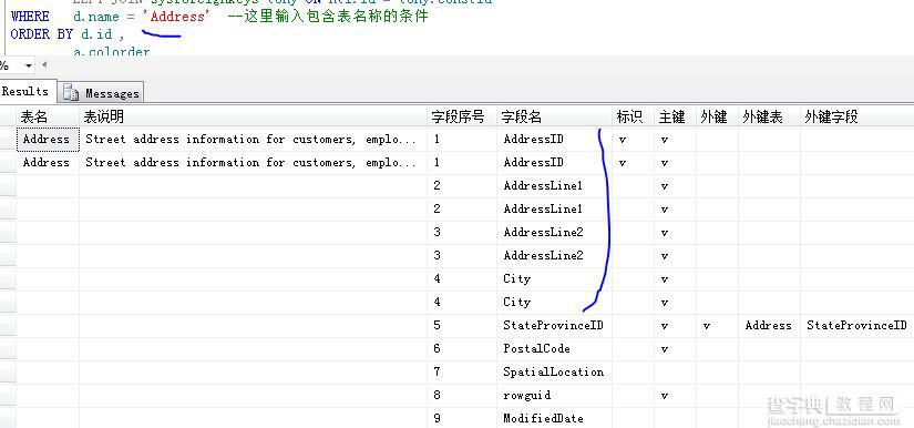 解析SQL 表结构信息查询 含主外键、自增长1