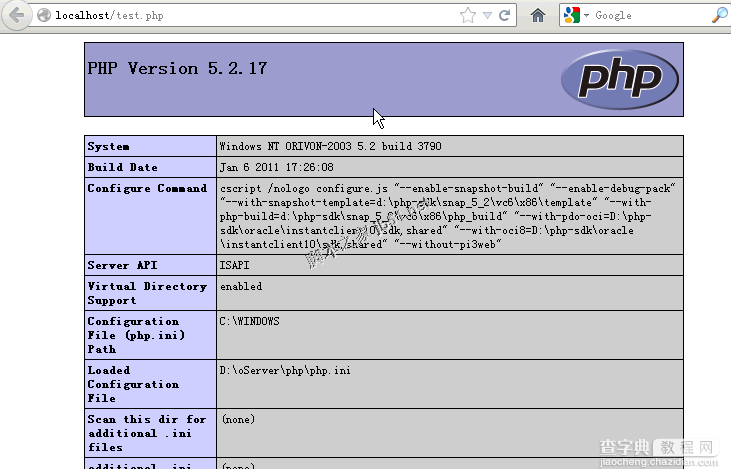 在Win2003(64位)中配置IIS6+PHP5.2.17+MySQL5.5的运行环境20