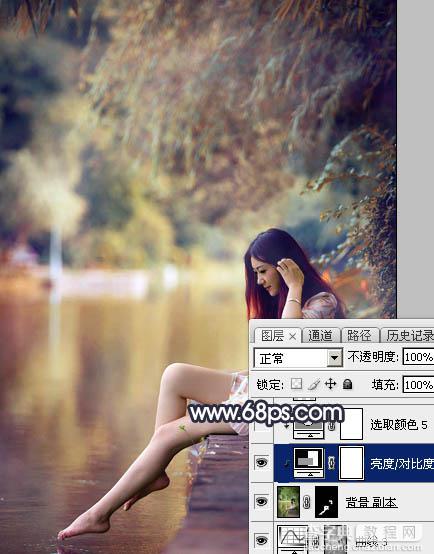 Photoshop为水景人物图片打造艳丽的秋季暖色特效39