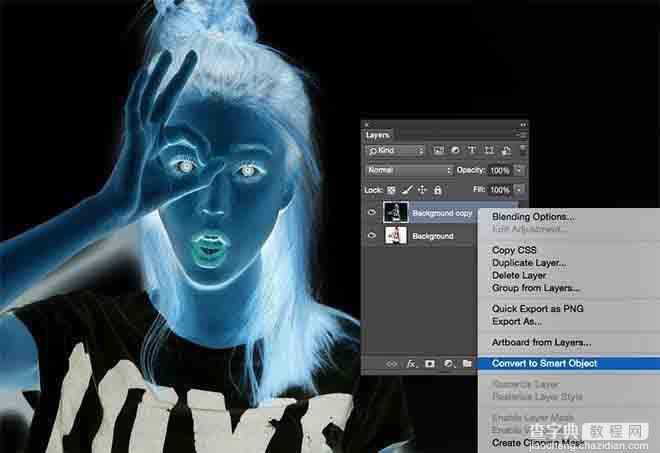 Photoshop制作将一幅美女照打造成黑白风格的铅笔画效果3