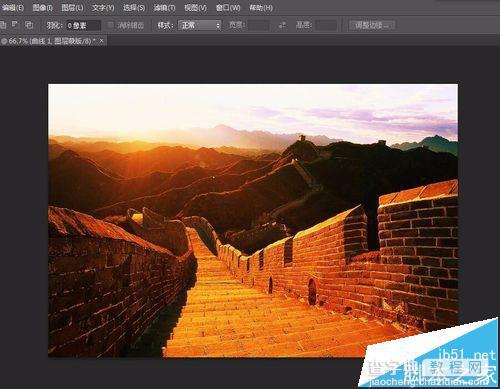 photoshop cs6怎么利用RGB通道调出暖暖的夕阳余晖下的长城?9