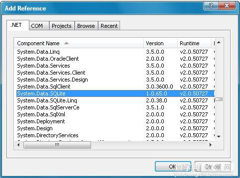 ASP.NET(C#)中操作SQLite数据库实例1