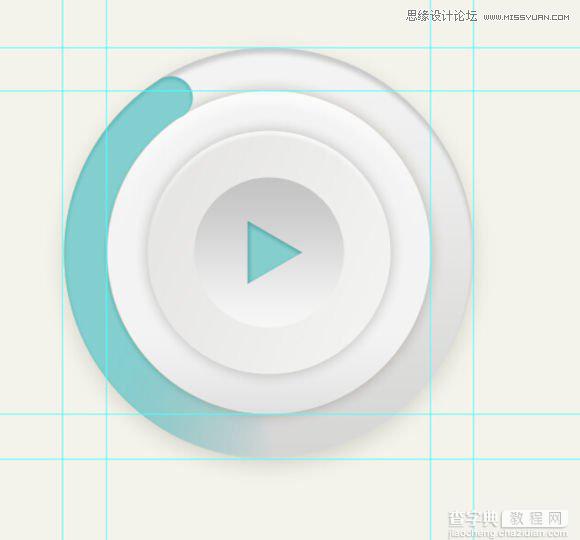 Photoshop绘制时尚质感的圆形播放器UI图标教程20