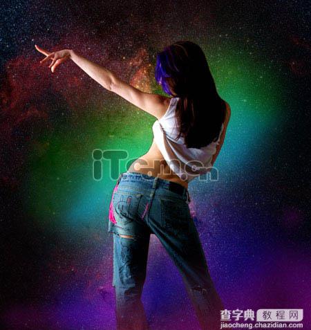 Photoshop 合成绚丽梦幻的星光美女19