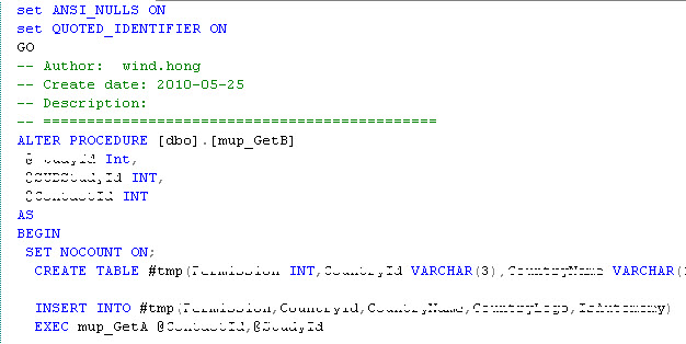 sqlserver中查找所有包含了某个文本的存储过程1