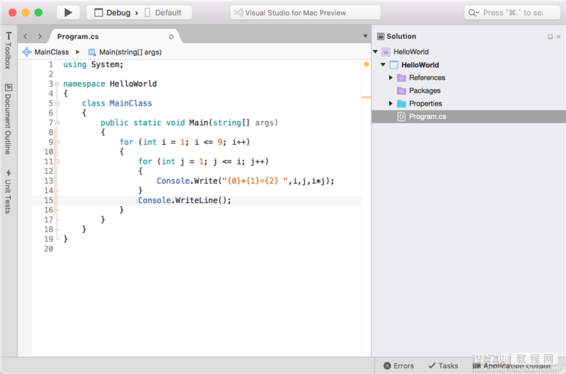Microsoft Visual Studio 2017 for Mac Preview安装使用案例分享16