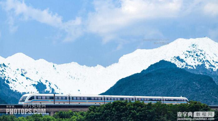 Photoshop利用魔棒工具为山峰图片加上厚厚的冰雪2