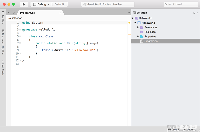 Microsoft Visual Studio 2017 for Mac Preview安装使用案例分享14