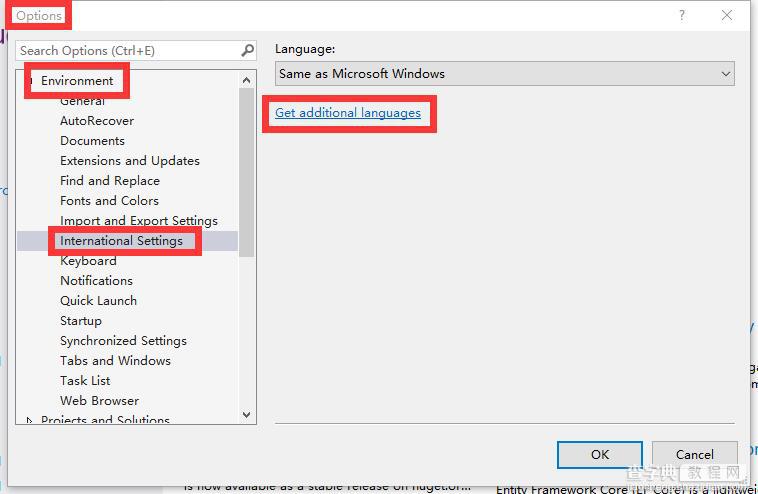 Visual Studio 2015全英界面切换成中文界面2