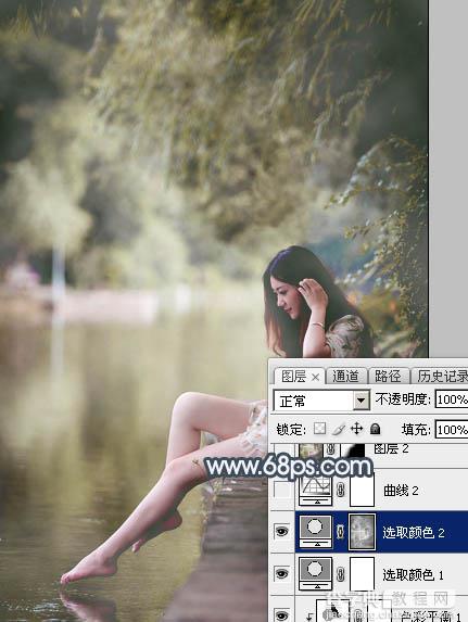 Photoshop调制出唯美的梦幻淡褐色水景人物图片23