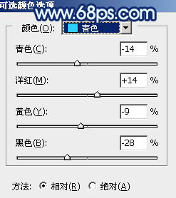 Photoshop将秋季人物图片打造唯美的暗调青蓝色12